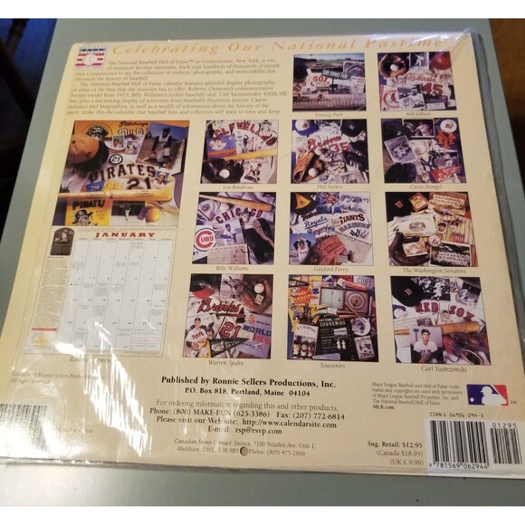 Baseball hall of fame 2002 calendar new open seal - Picture 4 of 5